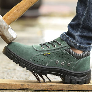 劳保鞋带钢板高级钢头防砸钢包头运动款工作鞋男夏款透气防臭轻便