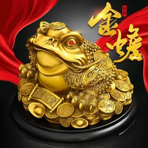 纯铜金蟾摆件祝福旺财日进斗金金蝉店铺特大号三足金蟾蜍开业礼品
