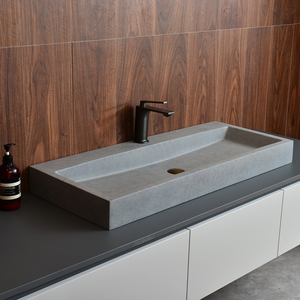 大尺寸方形水磨石台上盆大号洗手盆酒店家用超长80cm1米工装定制