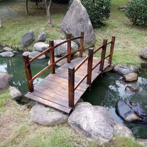 风景舞台造景民宿小型小木桥园艺小溪花园弧形景观仿古实木水桥