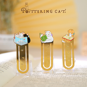 日本POTTERINGCAT猫咪金属书签可爱卡通学生文具创意同学礼物读书