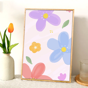 ins治愈系数字油画diy填充日式小清新花朵手绘填色装饰丙烯画简约