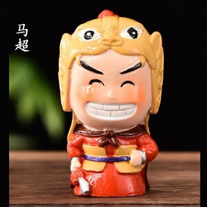 三国人物小泥人摆件工艺品泥塑礼物家居迷你卡通桌面陶瓷公仔
