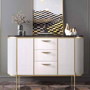 玄关柜轻奢风后现代简约白色实木装饰柜高档入户进门客厅柜子靠墙