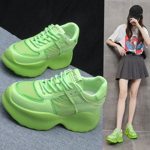 老爹鞋小个子显高ins夏季厚底黑色运动鞋新款鞋子潮绿色593人付款43