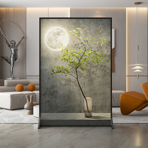 简约现代轻奢屏风隔断客厅入户进门玄关移动布艺装饰遮挡餐厅座屏