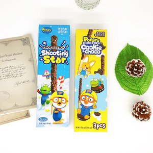 韩国进口 啵乐乐pororo巧克力饼干棒跳跳糖巧克力饼干棒盒装3枚入