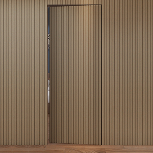 网红暗门隐形门暗门实木格栅电视背景墙客厅一体房间隐藏门定制