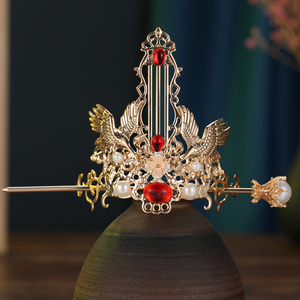 汉服头饰发冠超仙男女古装步摇头冠复古盘发流苏顶簪古风饰品配饰