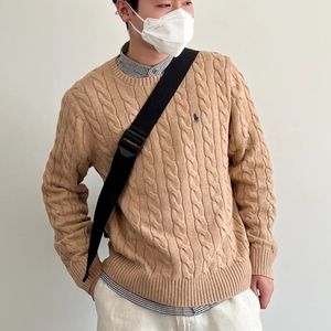 美国ralphlauren拉夫劳伦男圆领毛衣秋冬保罗polo绞花长袖针织衫