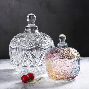 糖果罐子少女心玻璃带盖创意水晶密封糖罐小可爱复古方糖收纳罐