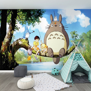 儿童房卡通墙布卧室主题酒店墙纸动漫ktv无缝壁画无缝装饰背景墙