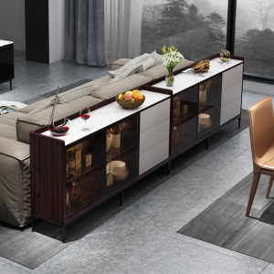 意式超薄餐边柜轻奢靠后背隔断储物柜子客厅家用现代简约沙发背柜