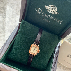 代购rosemont罗斯蒙特小巧精致棕色真皮手表女复古小方块石英钢带