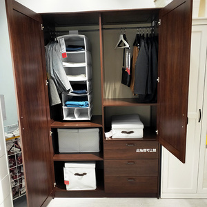 宜家穆斯肯双门衣柜白色褐色衣服储物卧室抽屉收纳北欧式简约正品