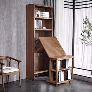 辰帆博雅 可移动折叠书桌书柜组合家用书架写字台多功能隐藏式办