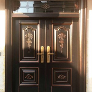 金别墅大门入户双开门农村自房建堂屋门客厅进户锈z不门钢大门