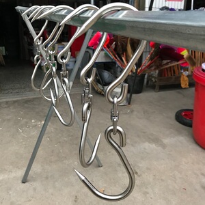 屠宰场专用肉钩304不锈钢强力挂钩加粗超市肉铺专用猪牛肉钩挂肉