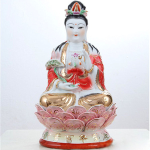 10至20寸坐全莲西方三圣之红衣金身大势至菩萨 陶瓷佛像摆n件