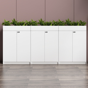 办公室绿植花草隔断储物柜简约文件矮柜带密码锁储物资料柜花槽柜