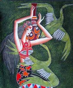 美女照片客厅装饰画傣族少数民族饭店无框画云南风格餐厅宾馆挂