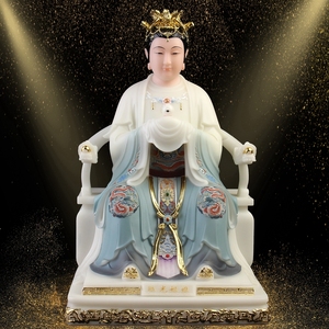 汉白玉眼光娘娘神像明目光目元君圣母惠照奶奶居家用供奉摆件佛像