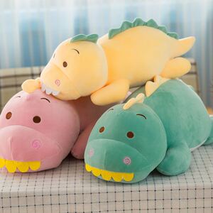 哎呀呀软体趴款小恐龙公仔及软羽绒棉霸龙毛绒玩具午休安抚抱枕