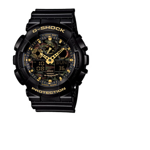 casio卡西欧g-shock运动防水拆弹专家黑金迷彩手表男ga-100cf-1a9