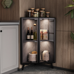 厨房角柜转角柜拐角置物架墙角三角小餐边柜储物高柜收纳柜子带门