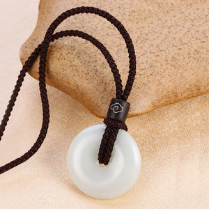 平安扣编绳子高端吊坠挂绳男士女款高档项链粗编织黑绳红绳挂脖子