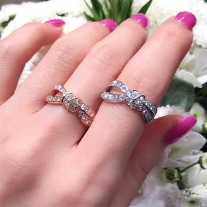 法国代购chaumet/尚美巴黎结缘戒指 18k金 镶钻 情人结 对戒 婚戒