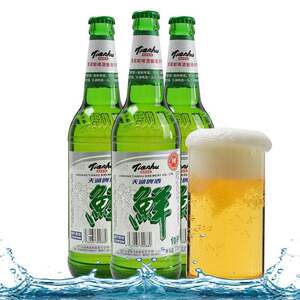 抚顺天湖啤酒鲜啤大绿棒子纯鲜玻璃瓶东北特产特价500ml/6瓶