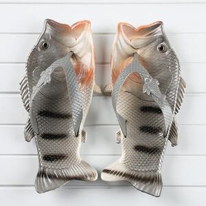 搞笑拖鞋夏拖鞋男女凉鞋搞怪鱼鞋人字拖鱼形状鞋沙滩鞋防滑抖音网