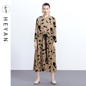 【电商款】和言原创女装时尚立体印花连衣裙hl111366