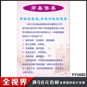 卵巢的保养知识挂图 女性健康知识科普贴画 医院妇科健康宣传海报