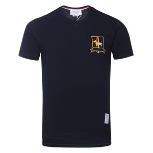 thom browne汤姆布朗短袖t恤男士修身圆领胸前小狗刺绣勋章半袖女