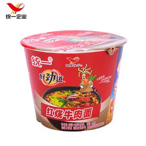 统一好劲道桶装方便面泡面整箱装12桶红烧牛肉面早餐