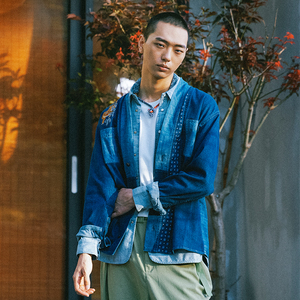 港风衬衫男复古冷淡