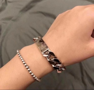 意大利代购 lv 路易威登 男士女士钢银金属手链银色链条手镯