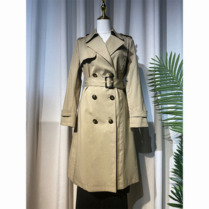 娅格国际yec6305 英伦风时尚气质高端品质风衣外套2022秋女装显瘦