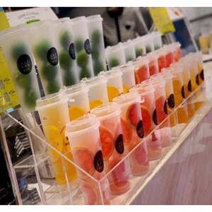 夜市摊快餐店鲜榨果汁展示架台柜商用水吧吧台饮品陈列架子桌面立