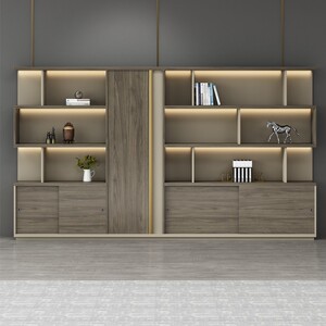 办公室文件柜板式木质老板组合背景展示柜隔断收纳储物收纳书柜子