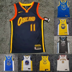 2021城市版克莱汤普森球衣11号勇士篮球服球裤男女热压sw限定蓝黄