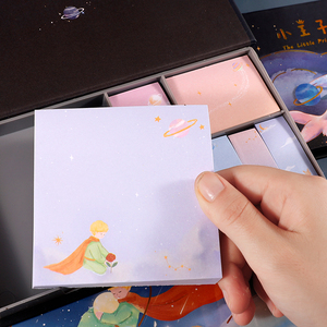 学生便利贴盒装卡通星空可爱随身可撕留言n次小本子粘性强标记贴大号