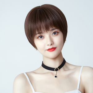 假发女短发真发全真波波头全头套整顶自然中老年妈妈款时尚短头发