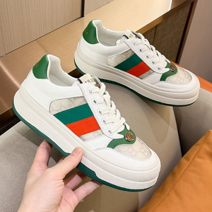 官网联名酷奇女鞋休闲板鞋2022年新款厚底增高鞋子百搭白色运动鞋