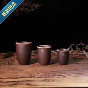 翁缸杯孝木窑粗瓷水缸杯k水瓮杯主人杯喝茶复古怀旧粗陶迷你小水