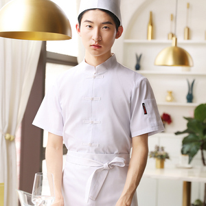 酒店厨师服中式餐厅大厨行政总厨面点中餐短袖工作服夏季薄3人付款65