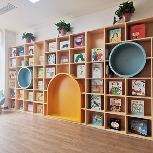 大型绘本馆幼儿园异形拱门书柜图书馆培训机构儿童阅读区造型书架