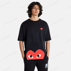 官网正品cdg play川久保玲t恤 半心眼睛爱心短袖上衣日系男女衣服